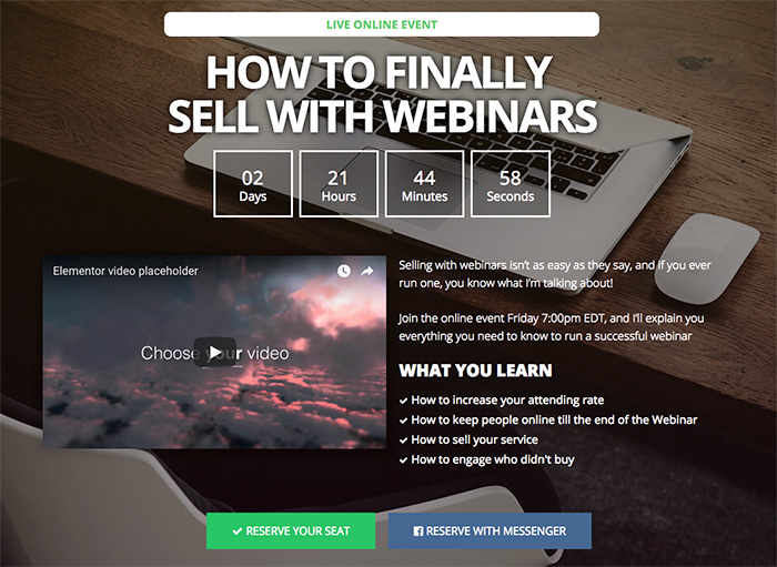 Webinar Landing Page